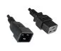 Preview: IEC-kabel C19 till C20, 1,5mm², 16A, förlängning, VDE, svart, längd 3,00m
